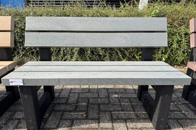 Rockwood® Parkbank Lounge Zwaar Kunststof - Mineral Grey 5cm dik 1.20m