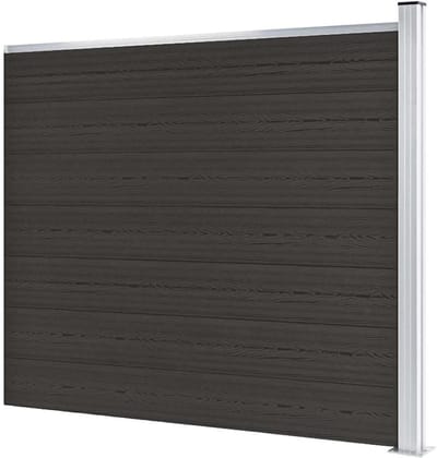 Hekpaneel WPC - Tuinhek buiten - Privacy creëren - Modulair systeem - 175 x 146 cm - Zwart