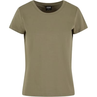 Urban Classics - Sorona Regular Dames T-shirt - XS - Olijfgroen