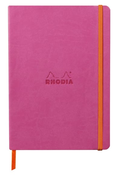 Rhodia Softcover Notitieboek – A5 – 80 Bladen – Gelijnd – Ivoorkleurig Papier 90 g/m² – Met Elastieksluiting - Fuchsia