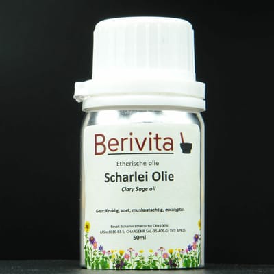 Scharlei Olie 50ml - Pure Clary Sage Etherische Olie van Scharlei bladeren en bloemen