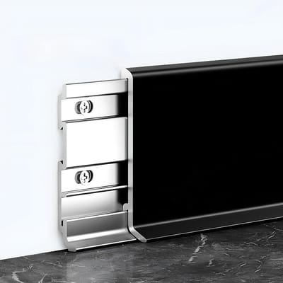 Vloerplinten Trim - Rand Afwerking - Ruimte Afwerken - Duurzaam Aluminium - 125 cm Lengte - Zwart
