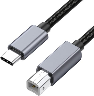 USB-C (Type-C) naar USB-B Kabel - Adapter voor Printer, MIDI Keyboard en Scanner - printer kabel - 30 CM - geschikt voor o.a. telefoon en laptop - zwart