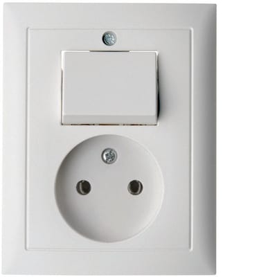 Hager Berker S.1 Polair Wit Wandcontactdoos- en Schakelaarcombinatie - 6143668989