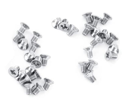 Set van 100 M3 platte schroeven, kruisgroef, volledig draad, roestvrij staal 304 voor machines, M3 x 4 mm, schroefassortiment, bevestigingsmaterialen, machineonderdelen