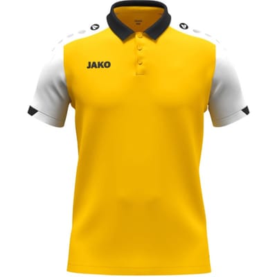 Jako Dynamic Polo Kinderen - Geel / Wit / Zwart | Maat: 140