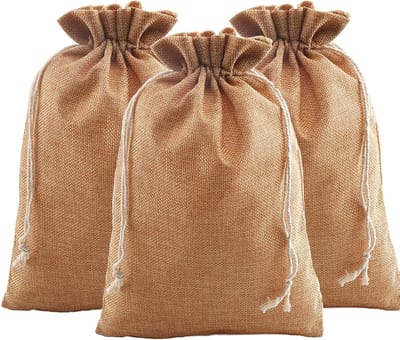 Dailygoody - Jute zakjes - Cadeauverpakking - 12 stuks - Donkerbruin - Adventskalender - Bruiloft en Verloving - Perfect voor Feestdagen