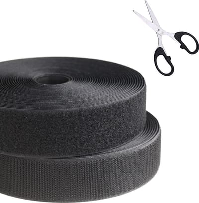 Klittenband Zelfklevend 25 meter - Klittenband zelfklevend Zwart - Klittenband - Zelfklevend Klittenband - Klittenband Rol - Klittenband met schaar