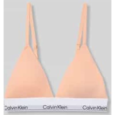 Bralette van katoenmix met logo in band