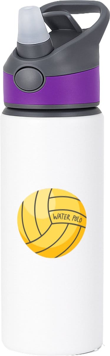 Hacebo® - Waterpolo waterfles met rietje paars - Watersport - Waterpoloërs - Sport - bal - cadeau - water fles - 650ML