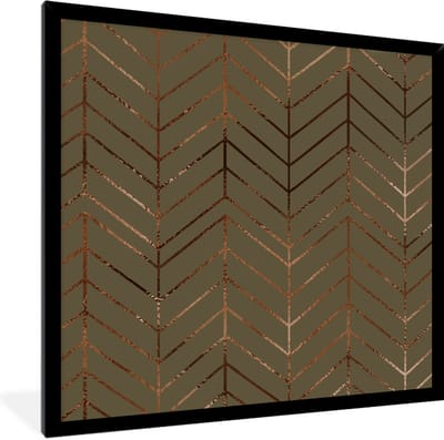 Fotolijst incl. Poster - Patronen - Brons - Luxe - Groen - 40x40 cm - Posterlijst