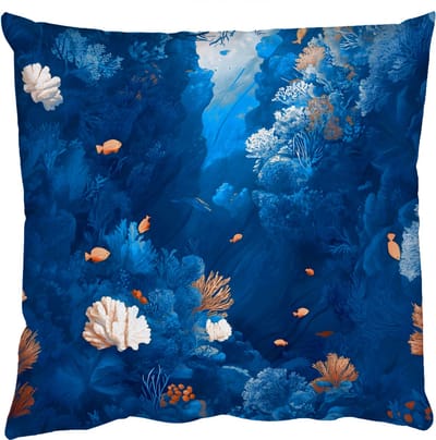 Sierkussens - Kussentjes Woonkamer - 50x50 cm - Koraalrif - Vissen - Oceaan - Blauw