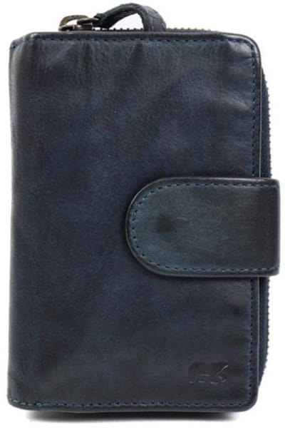 Bear Design Portemonnee / Portefeuille Dames - Ritsportemonnee - Leer - Cow Lavato - Blauw