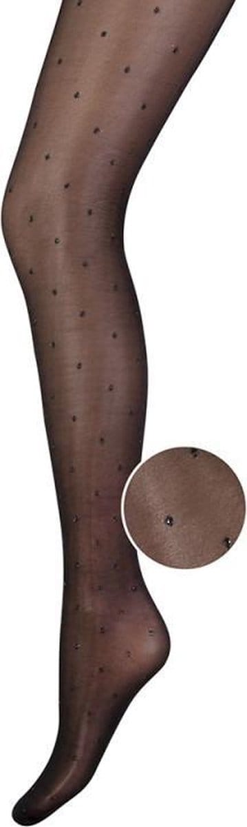 Marianne Panty met stipjes/ glitter-nopjes - 20 denier - zwart - L/XL