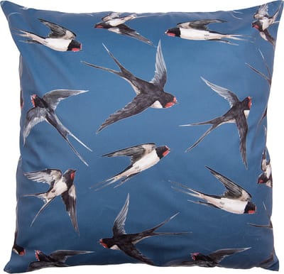 Clayre & Eef Kussenhoes 45x45 cm Blauw Wit Polyester Vogels