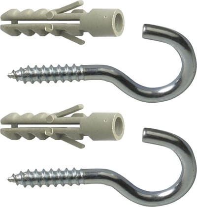 AMIG Schroefhaken met muurplug - 16x - verzinkt staal - 30 mm - zilver - DHZ ijzerwaren