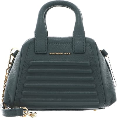 MANDARINA DUCK Leren Handtas Schoudertas I-Con Tote Dark Forest Donkergroen