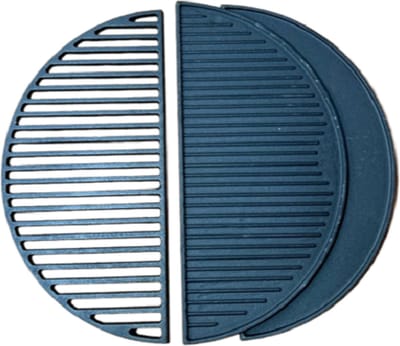 Set half grillrooster en grillplaat - gietijzer - XXL - 55 cm - preseasoned