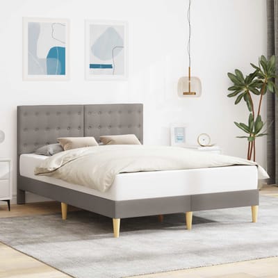 vidaXL - Bedframe - met - hoofdeinde - Taupe - 120 - x - 200 - cm - Stof