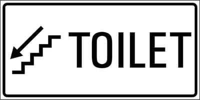 Toilet trap omlaag sticker links 300 x 150 mm
