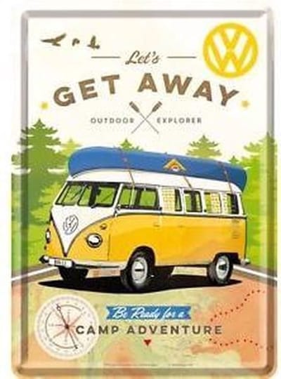 Volkswagen Let's Get Away Metal Card 10 x 15 cm