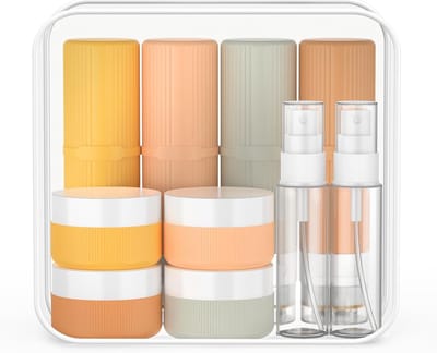 Famanu – 16 Stuks Reisflessen voor Toiletartikelen - 90 ml Reiscontainers - Ophangbare Lekvrije Siliconen Navulbare Accessoires voor Shampoo - Conditioner - Lotion - Diverse Kleuren