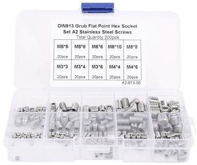 Dailygoods - Roestvrijstalen Grub Schroef Set - 200 stuks - Inclusief Opbergdoos - M3/M4/M5/M6/M8 - Voor Precisie-instrumenten - Voor Elektronische Pr...