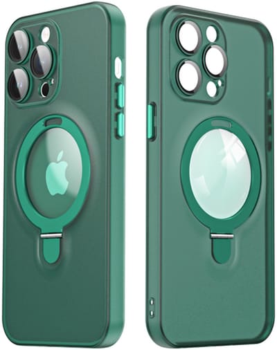 Magnetisch Hoesje met Ringhouder – Geschikt voor Apple iPhone 15 Pro – MagSafe - Groen