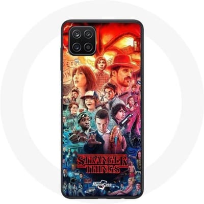 Hoesje voor Samsung Galaxy A12 Stranger Things Teaser seizoen 4 posterkarakters Art