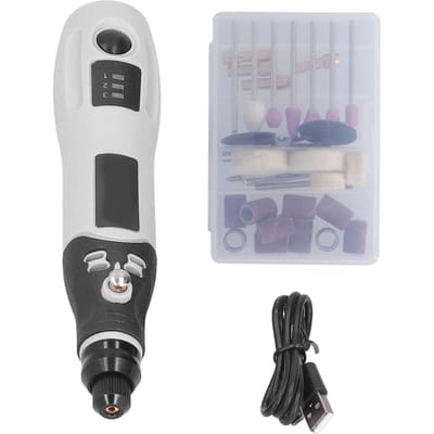 Mini Kit Meuleuse Chargement USB Portable Petit Outil Rotatif Sans Fil pour Gravure Nettoyage