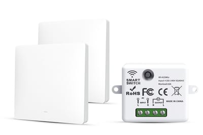 Draadloze Lichtschakelaar Set – 2 Schakelaars + Ontvanger – Zonder Batterij – Geen Bedrading Nodig