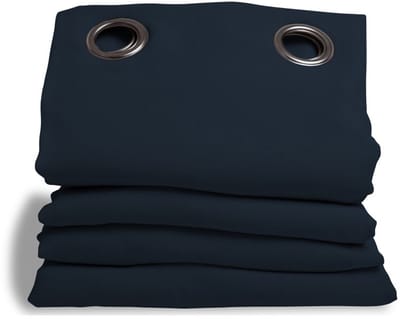 MOONDREAM DecibelControl™ 3in1 Anti-Ruisgordijn | Geluidsisolatie | Thermo Winter+Zomer | 100% Verduisterend | Gepatenteerde Technologie | EU-fabricaat | Oogjes | Blauw MC412 | 140B x 260L cm