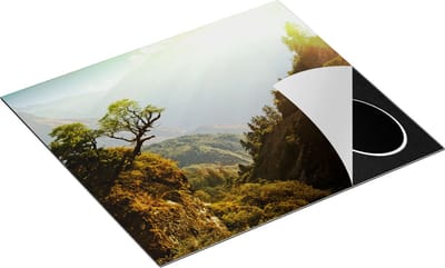 Chefcare Inductie Beschermer Bos in de Bergen met Zonneschijn - Kleur - 60x50 cm - Afdekplaat Inductie - Kookplaat Beschermer - Inductie Mat