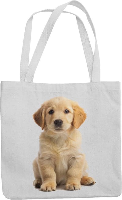 Schattige Shoppertas met Golden Retriever Puppy - Hersluitbare Stoffen Tas voor Hondenliefhebbers