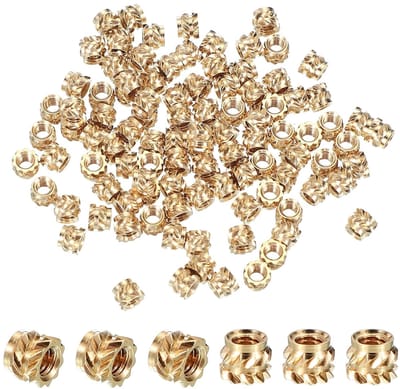 M3 x 4 x 5mm Brass Thread Insert - 20pcs Metric Knurled Nuts - Heat Set Insert voor Plastic 3D Printing Componenten