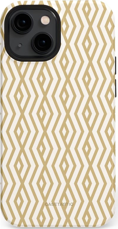 Casetastic Hoesje Geschikt voor Apple iPhone 13 Mini Magsafe - Stijlvolle Beschermende Duo-layer Case - Art Deco Goud