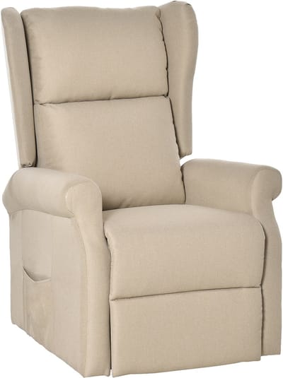 Sta op stoel elektrisch - Relaxfauteuil - Zetel - Stof - 1 persoons - Met armleuning - Zeer comfortabel - Elektrisch - Crème