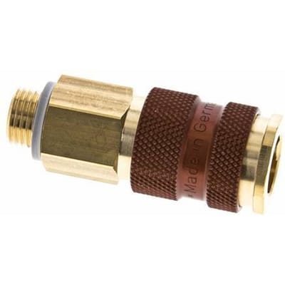 Messing DN 7.2 (Euro) Bruin-Coded Luchtkoppeling Snelkoppeling G 1/4 inch Buitendraad - CLS7-M-B-BRO-P-CD-014