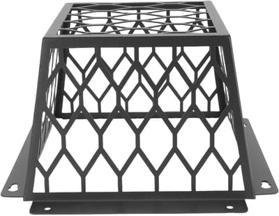 Vogelbescherming Ventilatie - Ventilatorrooster Bescherming - Droger Luchtcirculatie - Robuust Koolstofstaal - 24 x 24 x 16 cm - Zwart