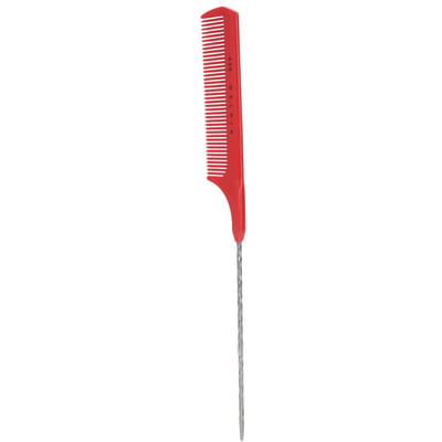 Peigne à cheveux en spirale pour queue de rat, peigne de coiffure pour salon à domicile, rouge rouge