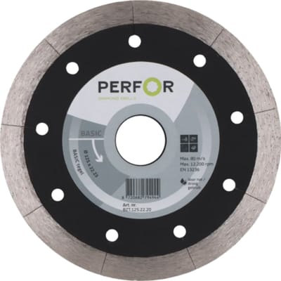 PERFOR Diamant doorslijpschijf BASIC tegel, Ø125, asgat 22,2