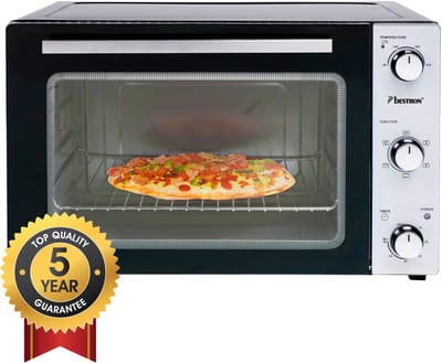 Bestron Vrijstaande oven AOV55 - Bakoven 2000W - 55L - Draaispit - RVS/Zwart - 5 jaar garantie