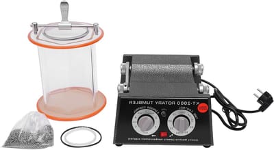 Polijstmachine Sieraden - Roterende Tumbler - Metaal Bewerken - Instelbare Snelheid - 30 kg Capaciteit - Zwart Oranje