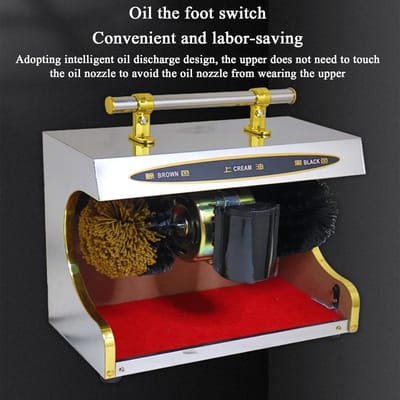 Schoenpoetsmachine - Elektrische Poetser - Schoenen Glanzend Houden - Automatische Inductie - 37x26x20 cm - Goud