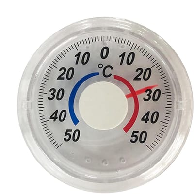 Analoge Thermometer - Buitenmeter Weer - Temperatuur Meten - Zelfklevende Bevestiging - 7 x 7.5 cm - Wit