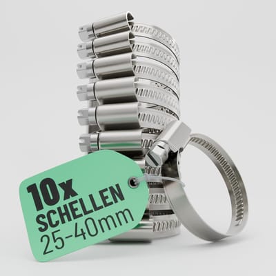 Slangklemmen roestvrij staal 25-40 mm - verstelbare slangklemmen met 9 mm bandbreedte - roestvrijstalen kabelklem - roestvrijstalen klem voor zwembad, vijver, wasmachine