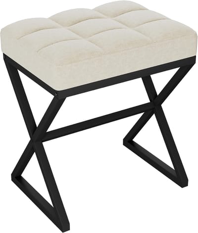 RUX® Voetenbankje of poef - Voetenbankje - Poef - Hockers en poefen - Beige - 40cm x 30cm x 43cm