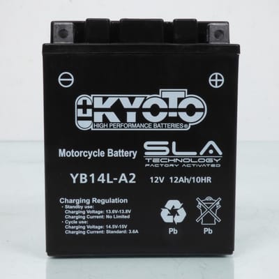 sla kyoto accu voor motor yamaha 750 fz 1985 tot 1986 yb14l-a2 sla / 12v 14ah nieuw