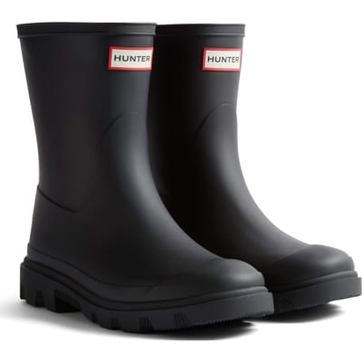 Hunter Downpour Korte Laars Rubber Dames Zwarte Wellington Laarzen