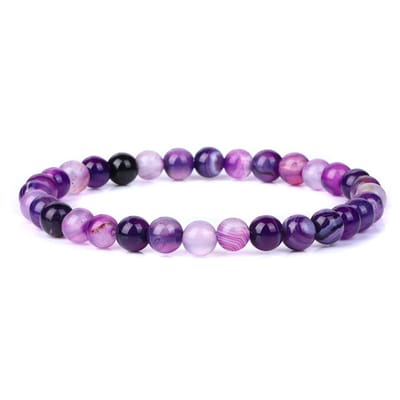 Bixorp Gems Heide Agaat Edelstenen Armband 6mm - Edelsteen Kralenarmband - Spiritueel Cadeau - 18cm